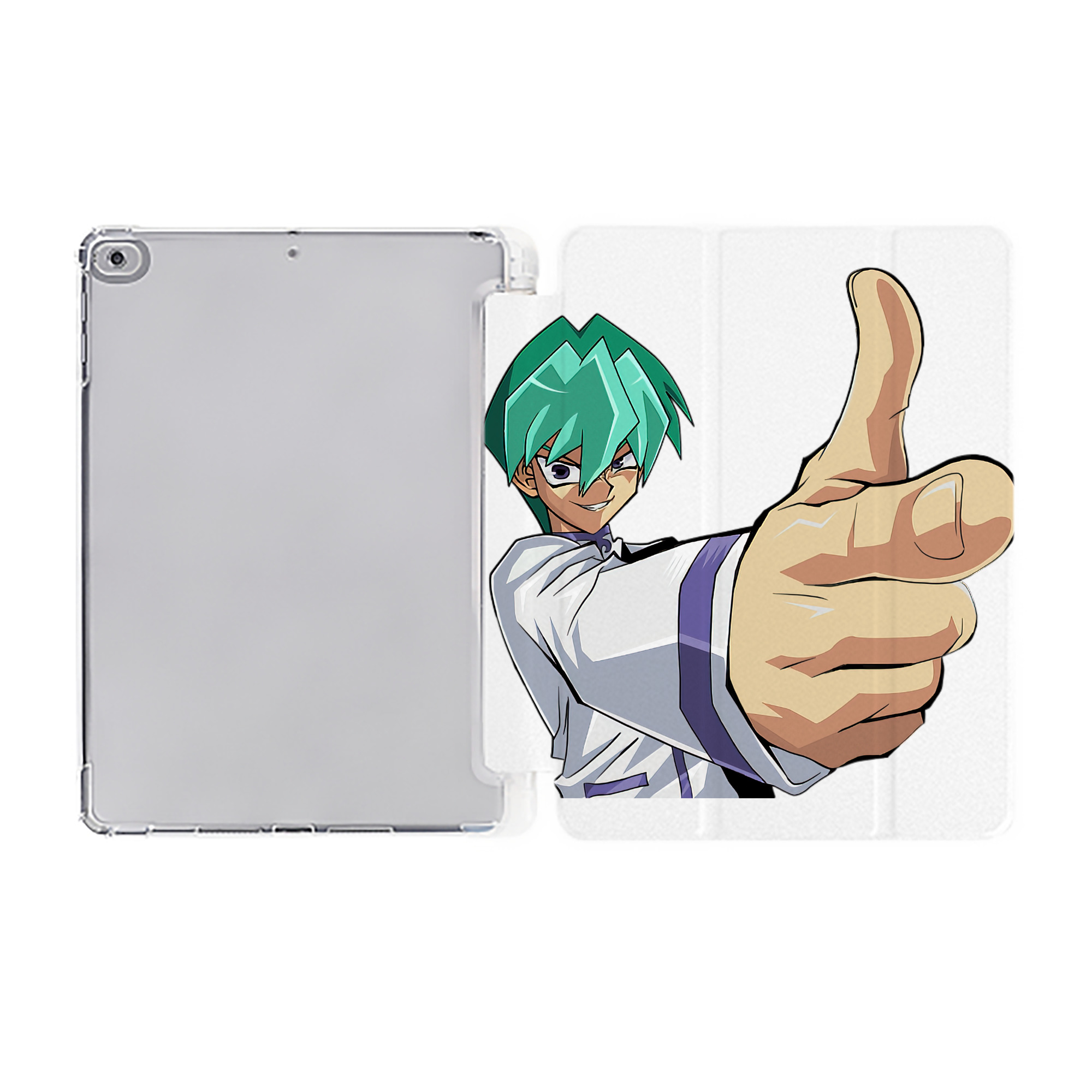 （画像用） 遊☆戯☆王 Yu-Gi-Oh! IPad ケース ペン収納付き 三つ折りスタンド PUレザー×シリコン 対応機種9.5/10.5/10.9インチ
